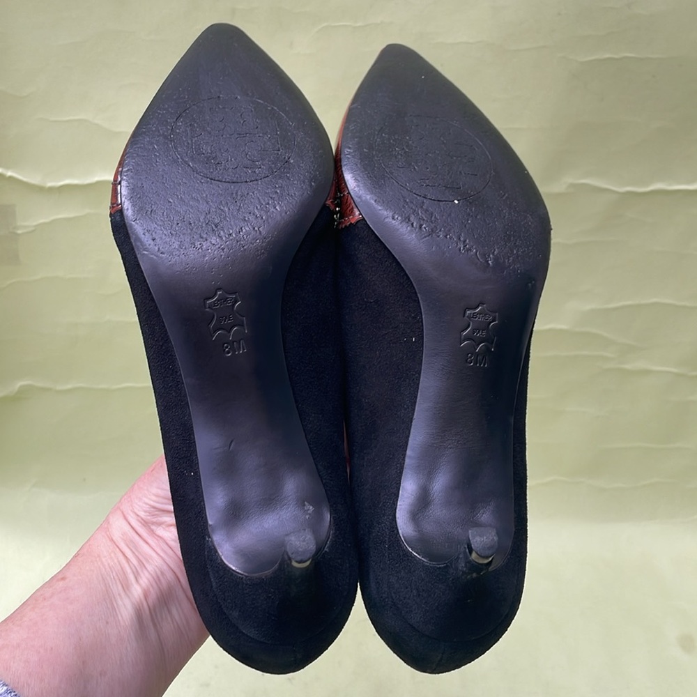 Vintage brown/black Tory Burch leather heels - Picture 14 of 16